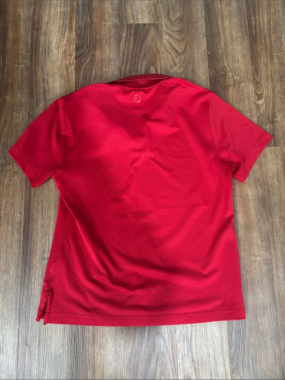 FootJoy Women's Bright Red Short-Sleeve Button-Down Golf Polo